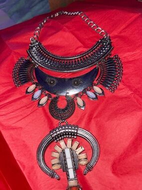 Statement Black and Cream Multi-Layer Necklace